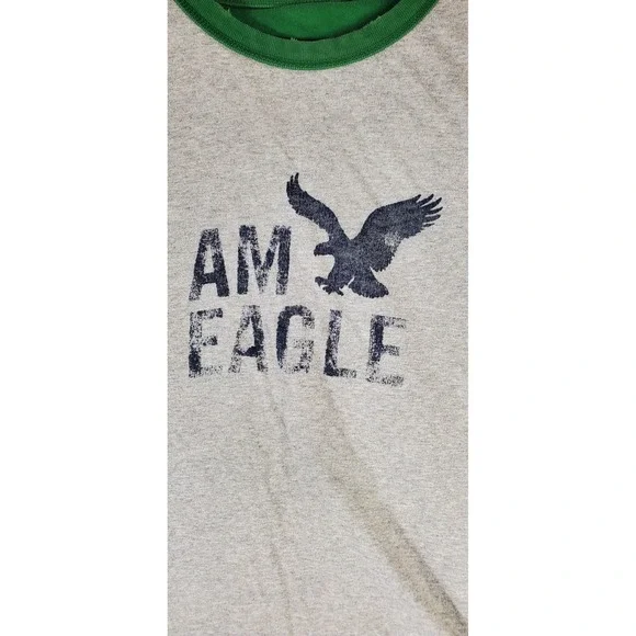 American Eagle Outfitters reversible Graphic T Shirt Mens Green Short Sleeve - Picture 7 of 10